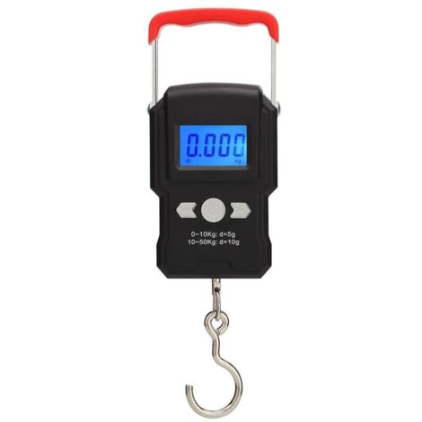 Balance de Pêche,50kg Balance pour Le Bagage Suspendu,Balance Pêche électronique avec écran LCD Rétroéclairé,Convient pour la Pêche en Plein Air (Noir) (1/4)