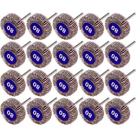 20 Pcs Roue à Lamelles, 80 Grains Ponçage de Disque de Roue à Lamelles de Papier pour Outils Rotatifs Dremel (1/5)