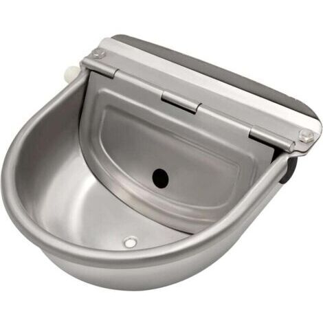 Abreuvoir en Acier Inoxydable Avec Bouchon de Vidange, Connecteur, Tuyau Tressé et vis de Montage, Abreuvoir Automatique avec Valve à Flotteur pour Cheval Chien Bétail Chèvre Mouton Cochon (1/5)