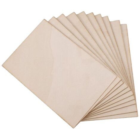 Paquet de 10 Planches en Bois Brut Lamellé-Collé pour Maquettes Avions Bateaux et Décoration DIY