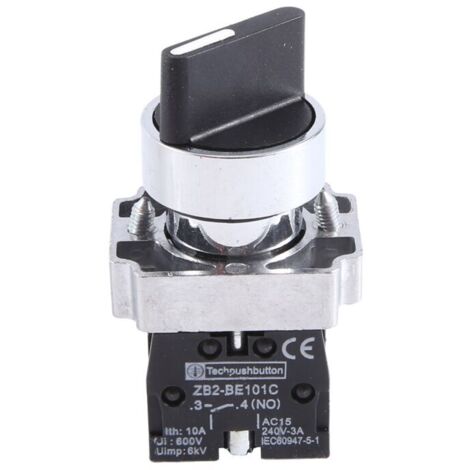 Sélecteur Rotatif 22mm 3 Positions Verrouillage 2 Noir Interrupteur Industriel (1/4)