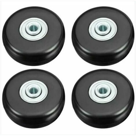 INHHUB Roues de valise, roulettes de réparation de bagages robustes de 50 mm Roues pivotantes de rechange universelles silencieuses en caoutchouc Lot de 4 roulettes de rechange pour valise/bagage/sac- (1/5)