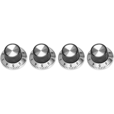 4 Potentiomètres Métal avec Plateau 0-9 pour Bouton Arbre 6 mm (1/4)