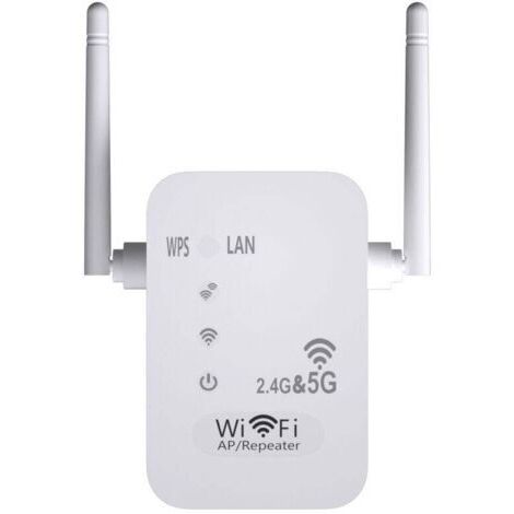 Répéteur WiFi 5G + 2.4G 1200 Mbps – 4 antennes externes à gain élevé – Portée jusqu'à 10m – Installation rapide WPS - FIL 5 G (1/5)
