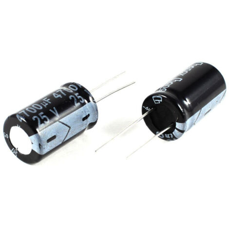 2 Pièces Condensateur Électrolytique Radial 4700uF 25V 105°C Noir 26x16mm
