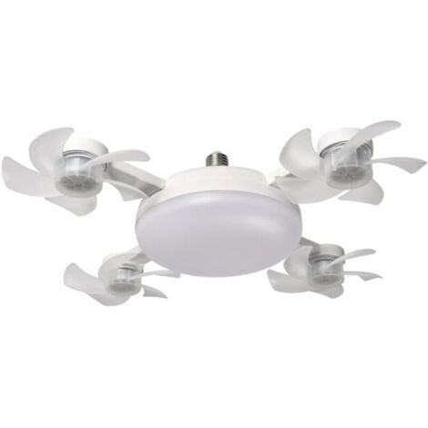 Ventilateur de plafond LED avec télécommande, ventilateur de plafond LED diammable (quatre têtes) (1/3)