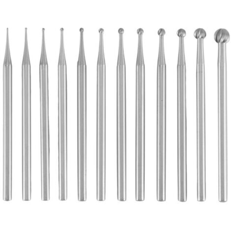 Ensemble de 12 Fraises à Billes Ronde Tige 3 32 Pouces pour Fabrication Gravure (1/4)