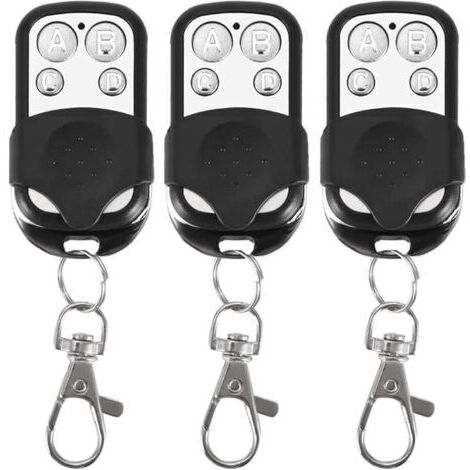 Lot de 3 télécommandes universelles pour Portail Automatique fréquence 433,92 MHz Code Fixe, 4 Boutons pour contrôler jusqu'à 4 Portes (1/5)