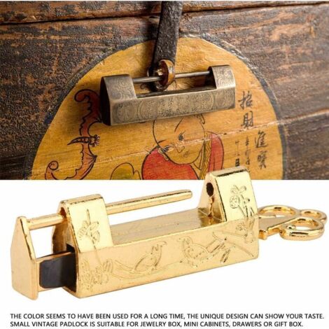 Serrure Ancienne Laiton Style Chinois – Pour Mini Armoires Et Boîtes à Bijoux (sans Marque)