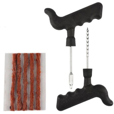kit de Reparation avec mèches pour Pneu,pour crevaison de pneus de Voiture/camionnette.etc - Kit de réparation + Recharge Automobile (kit avec 10 meches) (1/4)