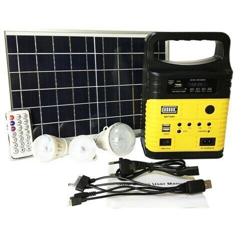 Générateur solaire portable 7500 mAh – Éclairage LED – Panneau solaire 10W – Lecteur MP3 Bluetooth – Autonomie 7-8 heures (1/5)