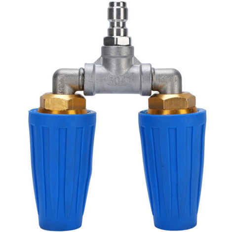 Rosvola Nettoyeur haute pression Double Turbine buse 1/4 pouces en acier inoxydable 4000psi Turbo rotatif pour le nettoyage des voitures de jardin bleu (1/5)