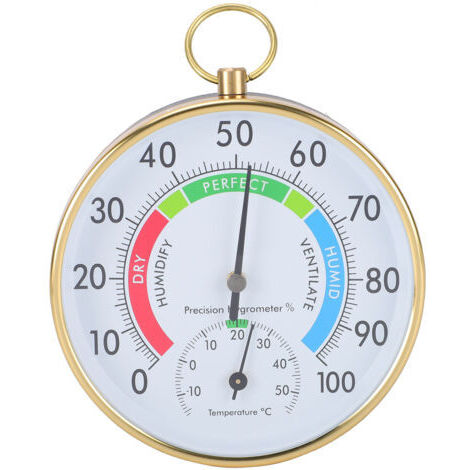 Rosvola Thermomètre et hygromètre d'intérieur suspendu au mur, mesure de la température et de l'humidité, pour serre, maison, entrepôt, bureau, 3,94 pouces (1/5)
