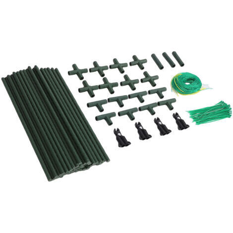 Rosvola Concombre A cadre tuyau en acier Support de plante de jardin extérieur avec filet d'escalade en Nylon pour légumes pois fruits vigne (1/5)