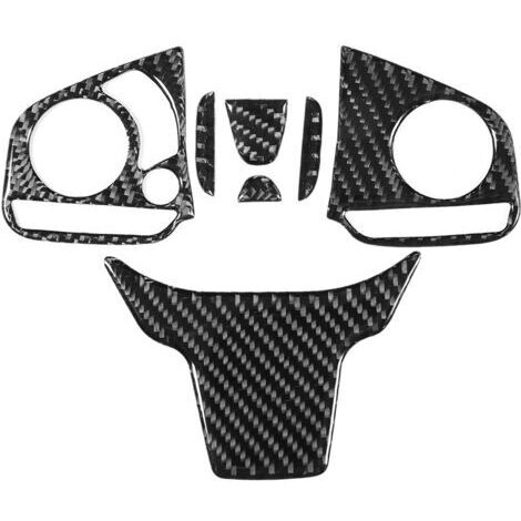 Garnitures de Volant en Fibre de Carbone Ensemble Bouton de Volant Décoration Intérieure Couverture Garniture Autocollant Remplacement pour 10th FC/FK 2016-2019(A) (1/5)