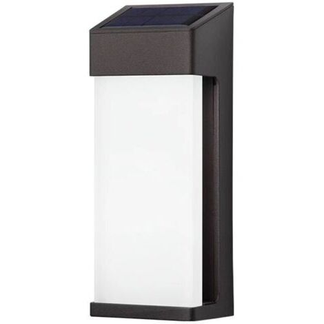 Applique murale extérieure LED solaire - Blanc chaud - 10 lm - Boîtier en aluminium,