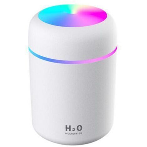 300 Ml Humidificateur, Mini Humidificateur Pour Voiture,éclairage D'ambiance Coloré,pour La Maison, Le Bureau, La Chambre,pulvérisation Intermittente Et Pulvérisation Continue(blanche) (1/5)