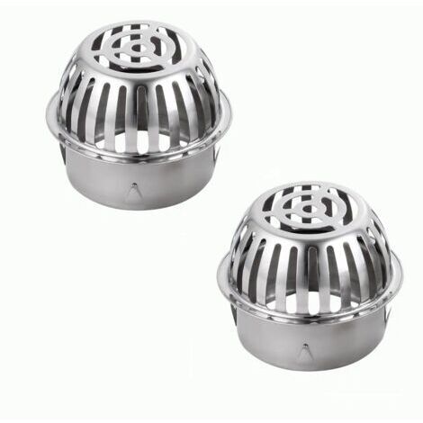 Filtres de Gouttière en Acier Inoxydable Métal Protections de Outtière pour Aider à Garder le Drain Dégagé Arrête le Blocage Feuilles et des Débris Ø83mm (1/5)