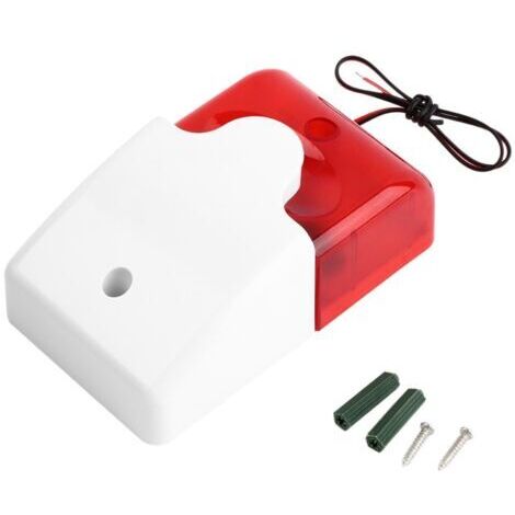 12V 110dB Mini Filaire Strobe Sirène Clignotant Lumière Sirène Rouge Lumière Son Sirène Système D'alarme De Sécurité À Domicile pour la Maison/Société / Entrepôt (1/5)