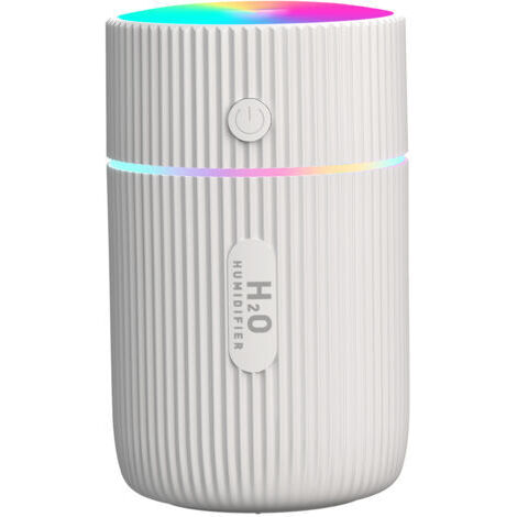 H2o Humidificateur d'air, petit humidificateur de brume 220 ml, diffuseur portable de voiture, veilleuse LED colorée silencieuse pour chambre à coucher (1/5)