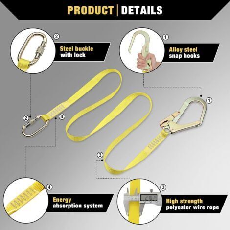 Sangle De Sécurité XLSBZ à 5 Points Avec Corde – Capacité 130-310 Lbs, Normes EN353/EN361/EN795, Pour Escalade Et Travaux En Hauteur