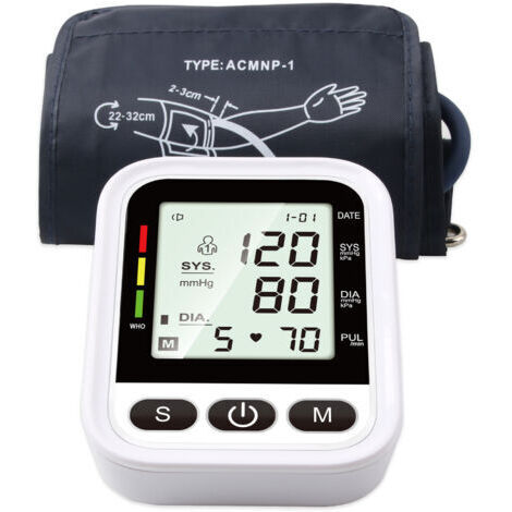 Tensiomètre Bras Electronique - Tensiomètre Intelligent Professionnel,Détection de Pulsations Cardiaques Irrégulières, avec Brassard Ajustable et Écran LCD Rétro-éclairé (batterie non incluse) (1/5)