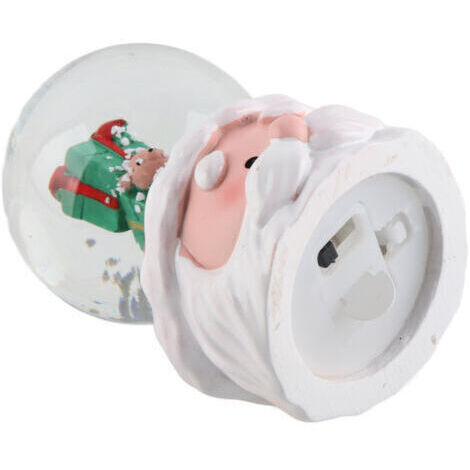 Boule à neige de Noël lumineuse en résine, adorable, ornement de bureau à piles, parfait pour les fêtes à la maison et les cadeaux. (1/5)