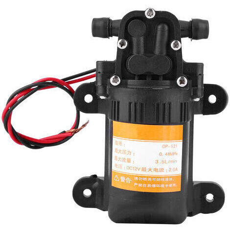 Mini pompe à eau à diaphragme en plastique de haute qualité 12V 0.48MPA 3.5L/Min (1/5)