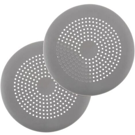 2 attrape-cheveux ronds en silicone avec ventouses, pour salle de bain, baignoire, cuisine, gris (1/5)