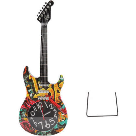 Guitare horloge murale Simulation temps précis guitare horloge décoration murale pour maison dortoir chambre 5680 guitare (1/5)