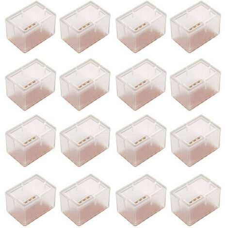 16 pezzi coprigambe trasparenti per sedie rettangolari in silicone tavoli per mobili copripiedi protezione per le gambe con suola in gomma (1/5)