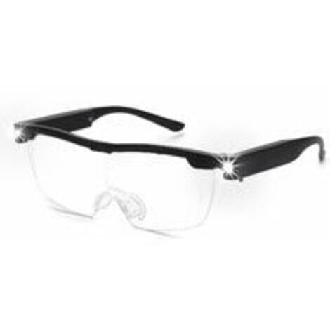 1PC Lunettes loupes 160 % avec lumière LED rechargeable - Lunettes grossissantes puissantes - Lunettes mains libres pour travail rapproché, artisanat, bijoutiers, lecture, loisirs (1/5)