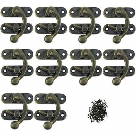 fermeture d'album Scrapbooking 12 Pack Fermoir Loquets de Solide en Métal Charnières des Petits Coffrets en Bois Antique Boucles pour des Boites à Bijoux Fermetures de Esthétiques (1/5)
