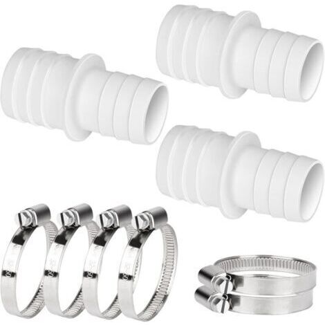 Raccords Tuyau Piscine 32 38mm Lot de 3, Avec 6 Colliers de Serrage, Accessoire de Connexion pour Piscine (1/5)
