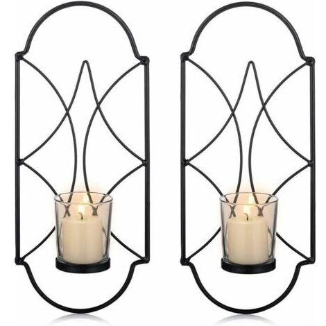 Lot de 2 bougeoirs, bougeoirs muraux pour bougies chauffe-plat-Ensoleillé (1/5)