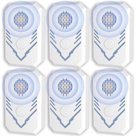 Ultrason pour Souris et Rats 6 Pièces, Anti Moustique Ultrason, Repulsif Ultrason, Appareil Ultrason pour Nuisible, Antiparasitaire Répulsif pour Moustiques 8.5x5.5x4.5cm (1/5)