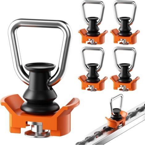 Lot de 4 ferrures d'extrémité simples pour rails d'arrimage - Accessoire idéal pour l'arrimage et le transport en toute sécurité - 1000 kg/dan (1/5)