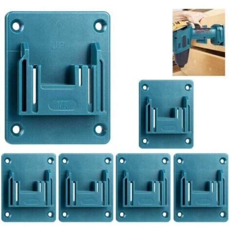 Lot de 6 Mural Support Machine, Porte-Outils pour Makita 18 V Outil électrique, Atelier Outils de Stockage (bleu)