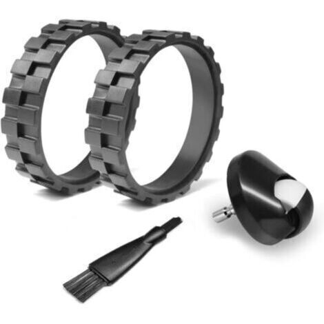Kit de 2 pneus et 1 Roue Avant Compatible avec irobot série 500, 600, 700, 800, 900,- Pièces de Rechange de pneus et Roue Avant pour irobot (1/4)
