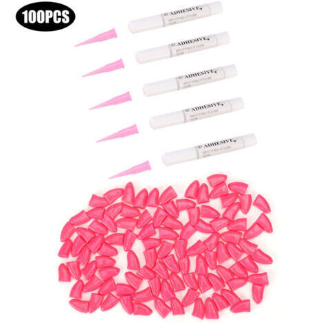 Couverture d'ongles en PVC souple pour chien, 100 pièces, capuchon de griffe de patte, accessoire de toilettage (rose foncé L) (1/4)
