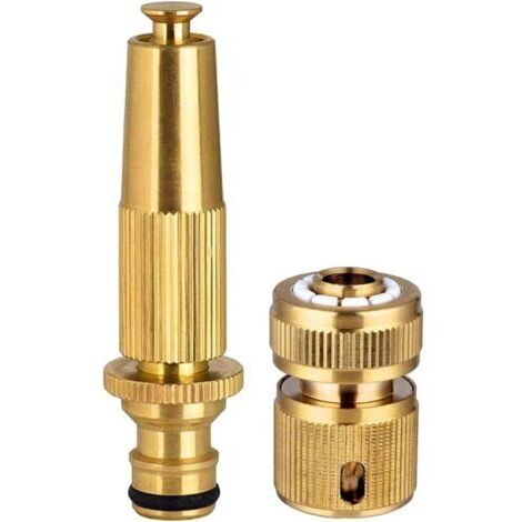 D'Arrosage en Laiton Réglable pour Pistolet Haute Pression en Laiton, pour Tuyau de Jardin, Robinet Tuyau d'arrosage, connecteurs Rapides et Embouts de buse de pulvérisation (1/4)