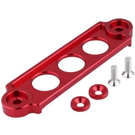 Support de Maintien vers le Bas de Batterie pour CRX 1988 à 2000, Support de Fixation de Batterie en Alliage D'aluminium pour Support de Montage de Batterie de Voiture, (Rouge) (1/4)