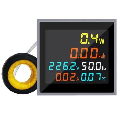 Mini compteur d'énergie ca 1 phase 110V 220V 100A voltmètre ampèremètre wattmètre testeur de fréquence HD LCD affichage facteur de puissance volt amp moniteur (1/4)