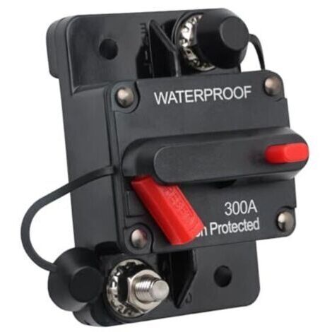 Disjoncteur avec porte-fusible à réinitialisation manuelle 300A DC12-48V disjoncteur de voiture étanche pour voiture bateau moteur de pêche à la traîne marine (1/4)