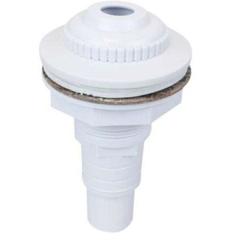 Buse d'aspiration pour piscines hors sol avec raccord de tuyau de 32 et 38 mm – blanche