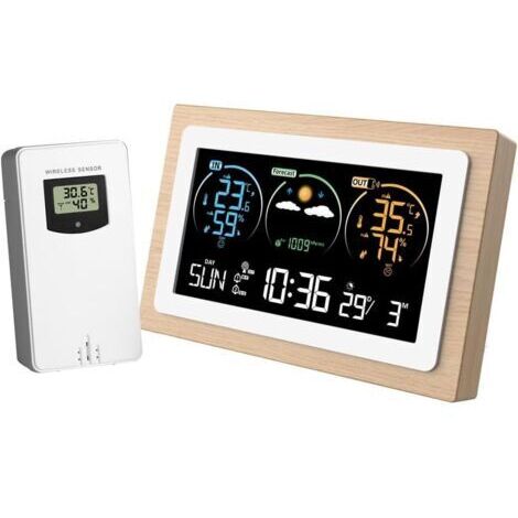 Station Meteo Interieur Exterieur Sans Fil, Station Météo Sans Fil, Station Meteo Sans Fil avec Capteur Etérieur (1/5)