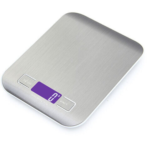 Balance de cuisine électronique 5 kg/1 g Balance numérique en acier inoxydable avec écran LCD et fonction tare, balance avec 4 unités de mesure, pesée des aliments pour la cuisson, la pâtisserie (1/5)