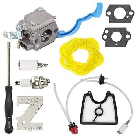Carburateur C1Q-W37 avec filtre à air 545112101 pour souffleur à main modèles 125B, 125BX, 125BV, 125BVX, remplace les références 581798001, 590460102, 545081811, livré avec outil de réglage. (1/5)