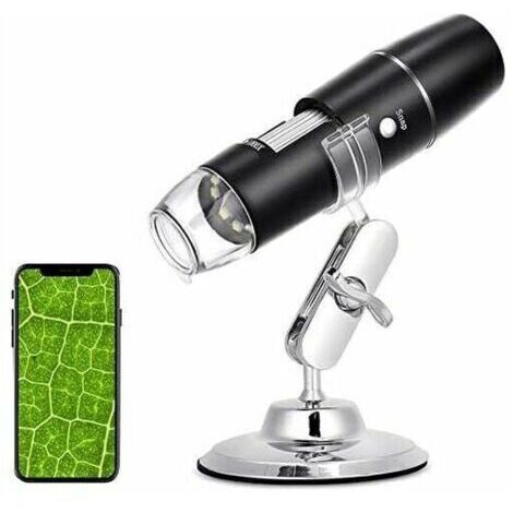 Microscope Numérique - WiFi Endoscope 50X-1000X - Support en Métal - Compatible avec Smartphones ou Tablettes Android et iOS (1/5)