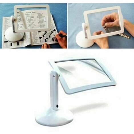Loupe éclairante sur pied avec lentille antireflet 5x – Éclairage LED intégré – Angle de tête réglable – Pour lecture et couture (1/5)